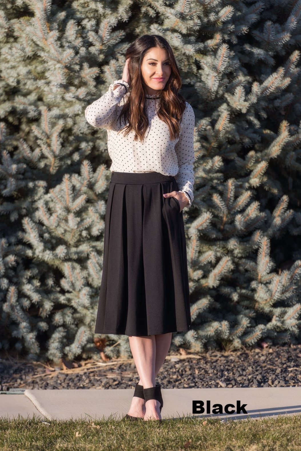 Brigitte Brianna Pleated Skirt - SexyModest Boutique