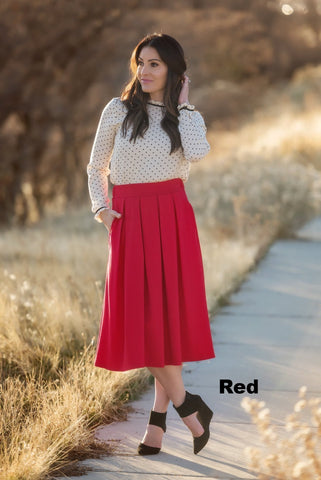 Brigitte Brianna Pleated Skirt - SexyModest Boutique