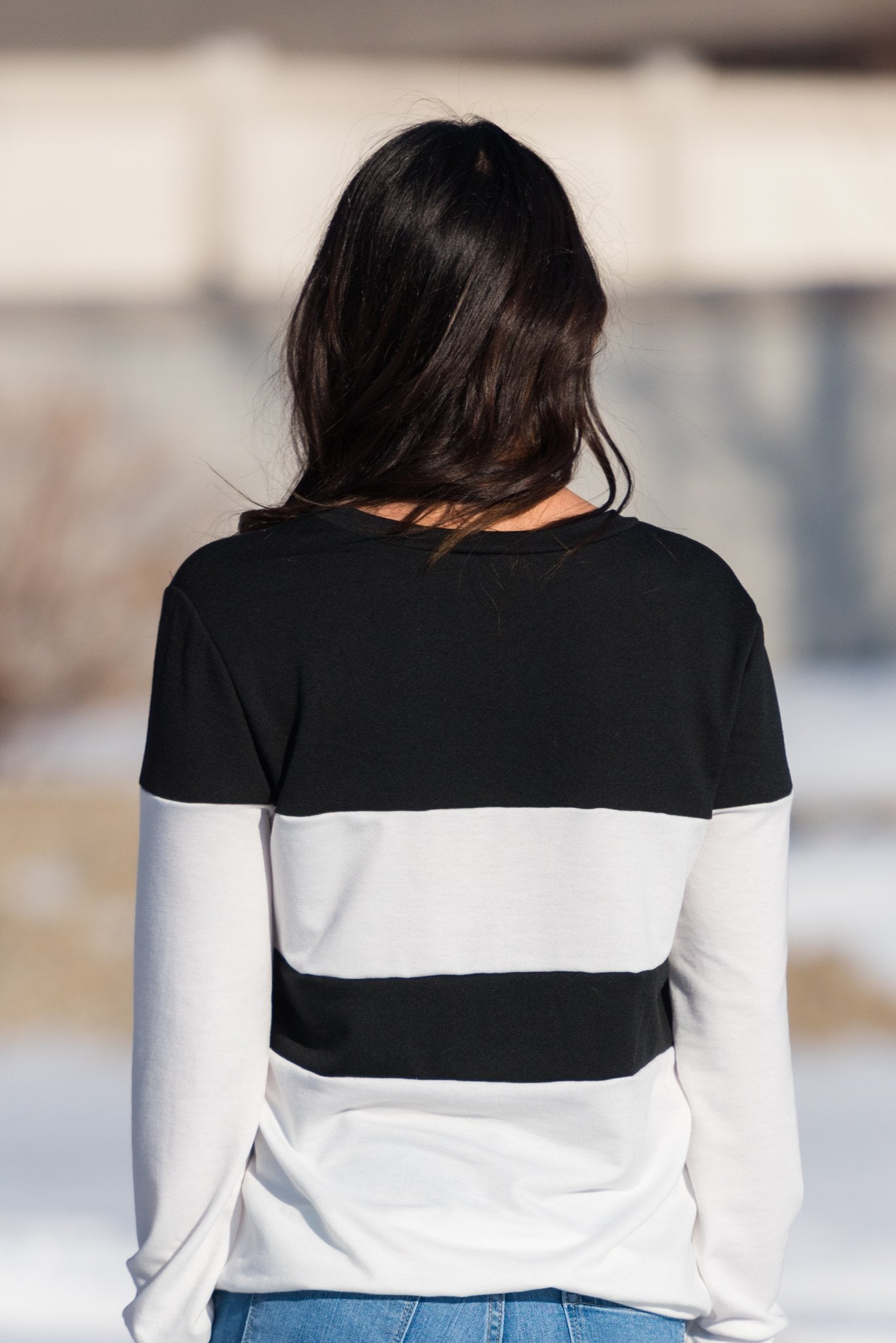 Brigitte Brianna B&W Sweatshirt - SexyModest Boutique