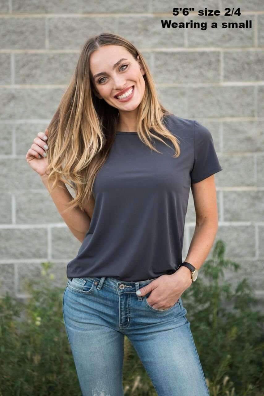 Brigitte Brianna Crew Neck Tee - SexyModest Boutique