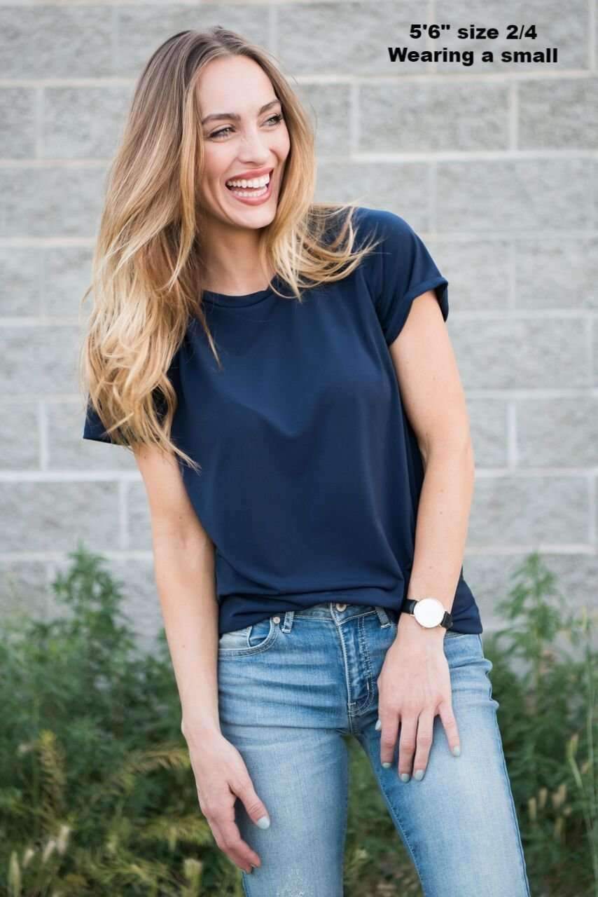 Brigitte Brianna Crew Neck Tee - SexyModest Boutique