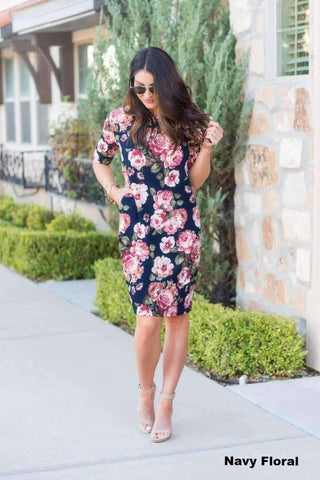 Brigitte Brianna Floral Shift Dress - SexyModest Boutique